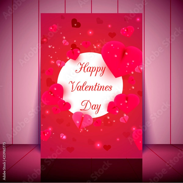 Obraz Flyer Design. Valentines Day. Vector Illustration