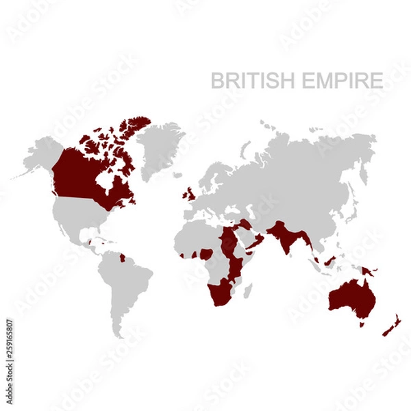 Fototapeta vector map of the British Empire