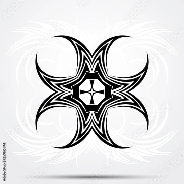 Obraz Black Celtic Tattoo. Cross. Vector illustration