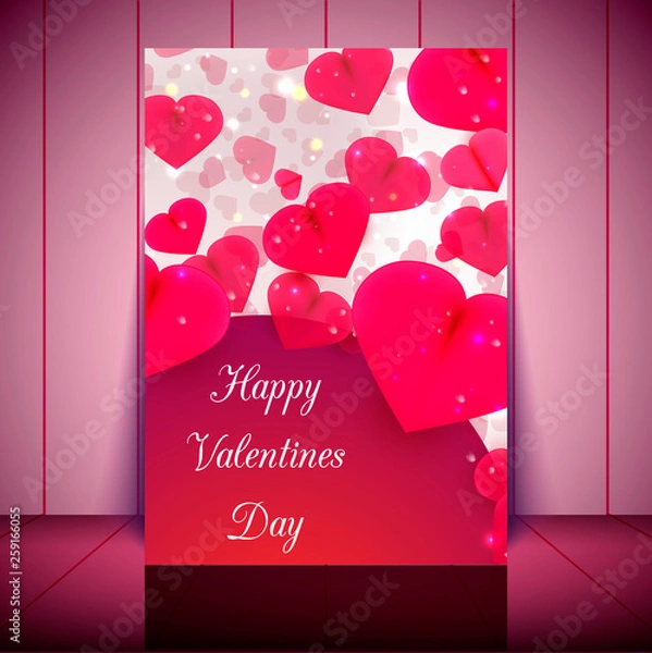 Obraz Flyer Design. Valentines Day. Vector Illustration