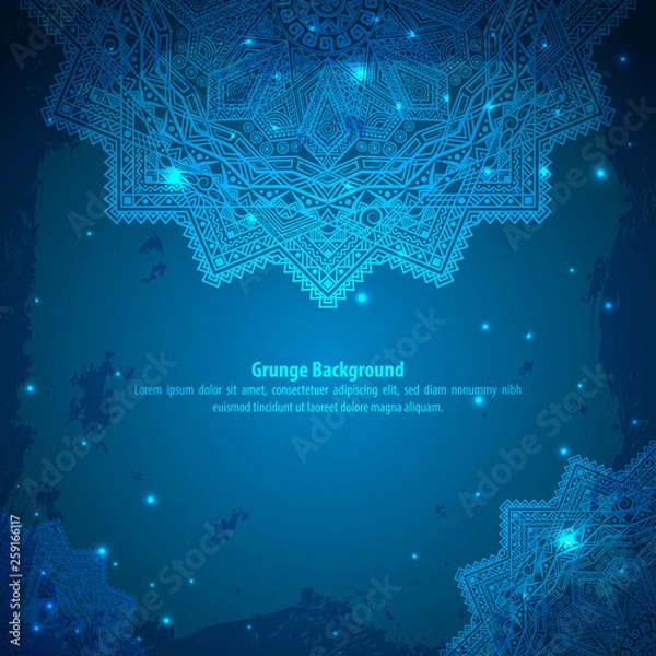 Obraz Blue abstract flower background. Use for presentation