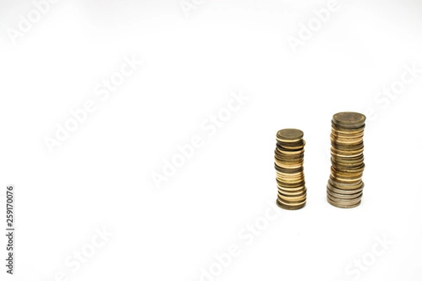 Obraz Coins on white background