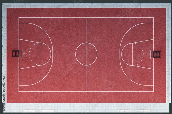Fototapeta basketball court, baseline, Outdoor, 3d illustration