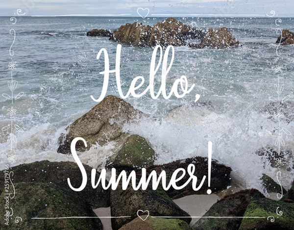 Obraz Summer background with text Hello,Summer.