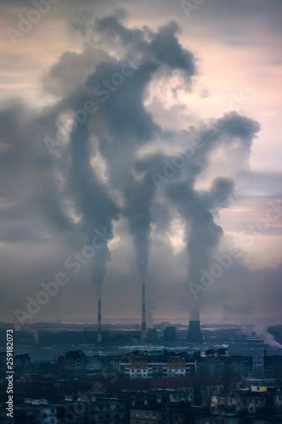 Obraz Air pollution. Smoke. Ecological catastrophy.