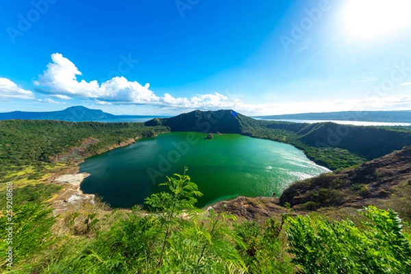 Obraz Panorama view on the famous Taal volcano