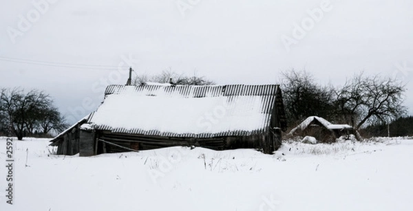 Obraz смолевичский район. деревня вишня. старый дом, сарай, хутор. фото виталия гиля