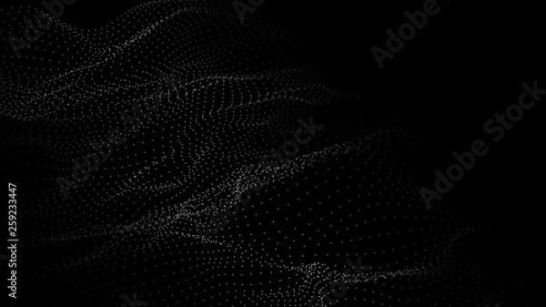 Fototapeta Abstract background. Big data. Vector illustration. Wave of particles.