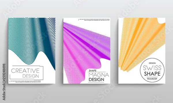 Fototapeta stock vector covers templates set with graphic geometric elements applicable for brochures posters covers