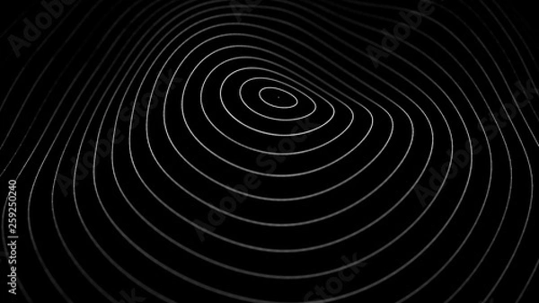 Obraz Wave 3d. Wave of particles. 3D glowing abstract digital particles background. Data technology illustration. Big data visualization. 3d rendering.