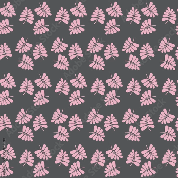 Fototapeta Seamless vector repeat pattern of pink tropical palm geometric design. Sweet surface pattern design.