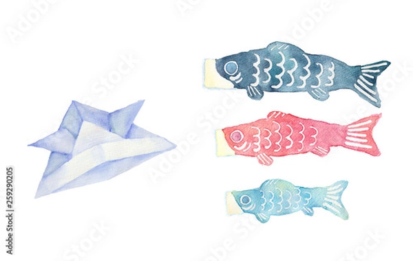 Obraz こどもの日水彩素材セット