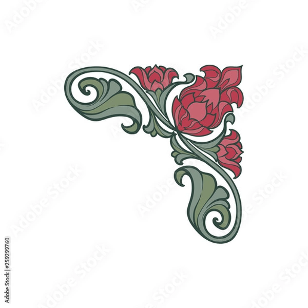 Obraz Floral Medieval style corner vignette