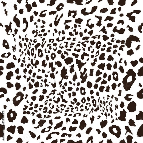 Fototapeta Leopard seamless pattern. Exotic wild animal skin. Safari print. Black and white spots. Skin of Cheetah, leopard, tiger. Fashionable, elegant, rich Animal abstract texture. vector illustration. EPS 10
