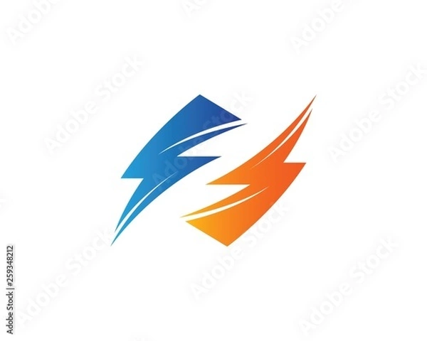 Obraz flash power thunder illustration vector