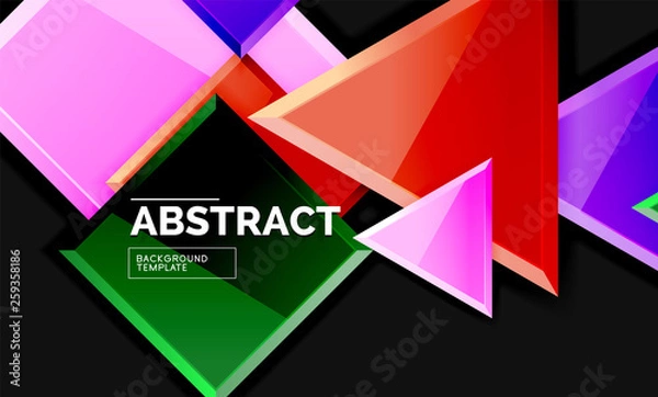 Obraz Glossy squares and triangles geometric backgrounds