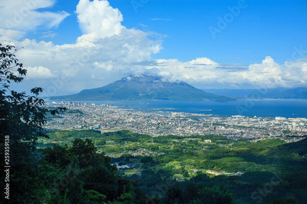 Obraz 桜島と鹿児島市街地を望む