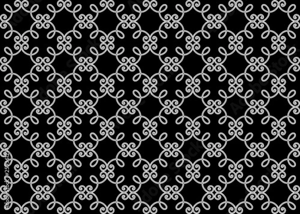 Fototapeta Abstract geometry pattern in Arabian style. Seamless vector background. Black graphic ornament. Simple lattice graphic design