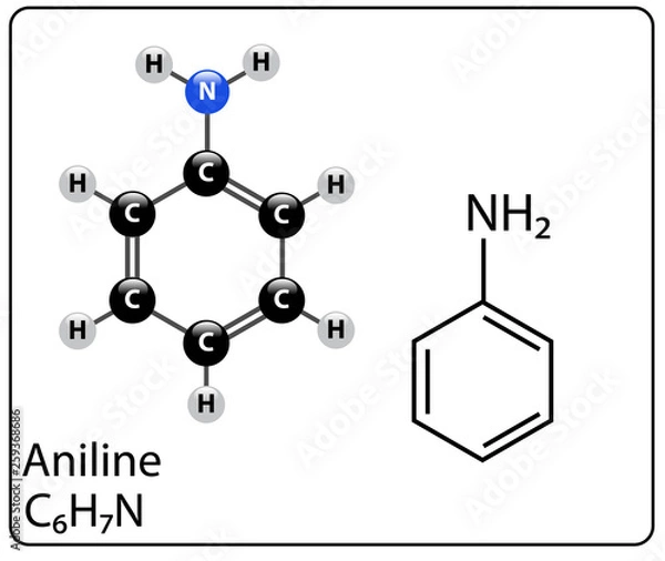 Fototapeta Aniline Molecule Structure