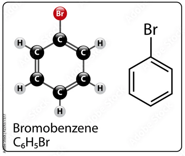 Fototapeta Bromobenzene Molecule Structure