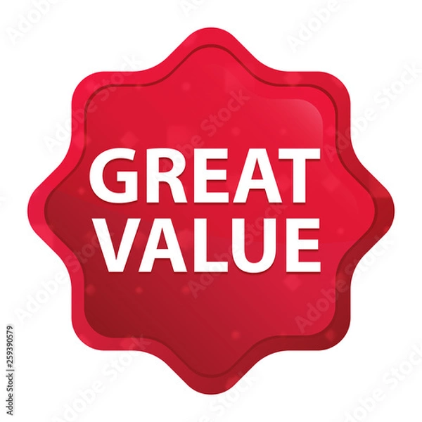 Fototapeta Great Value misty rose red starburst sticker button