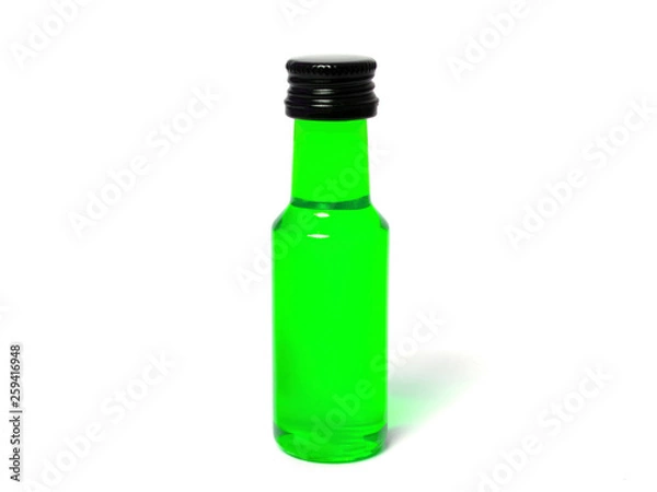 Fototapeta Neongrün Flasche auf weißem Hintergrund / Neongreen bottle on white background