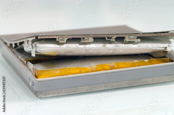 Obraz Lithium-ion battery from laptop, which has expanded.