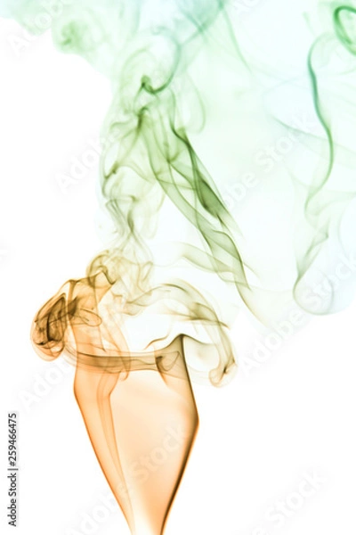Obraz Brown smoke on white background