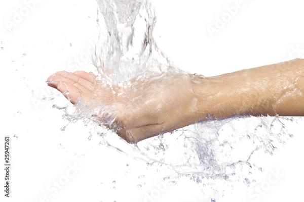Obraz water splash on hand