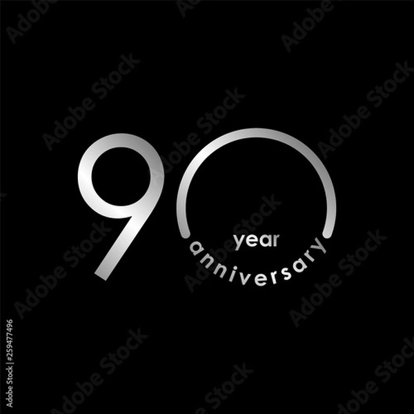 Fototapeta 90 Year Anniversary Vector Template Design Illustration