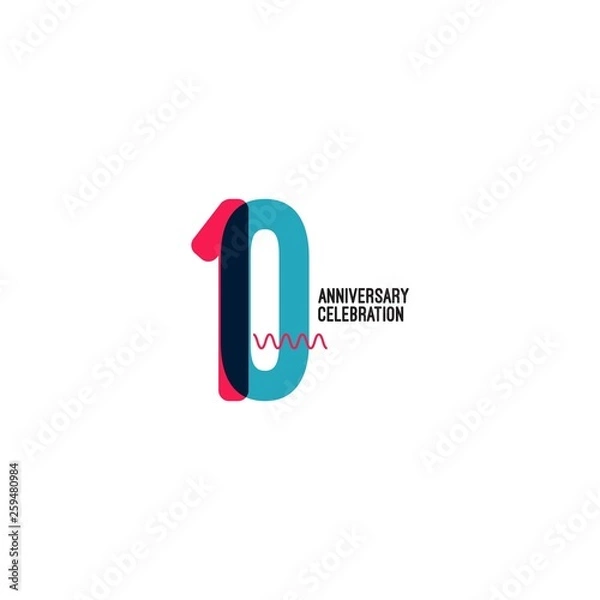 Obraz 10 Year Anniversary Vector Template Design Illustration