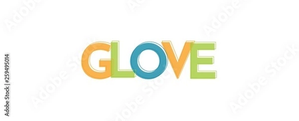 Fototapeta Glove word concept
