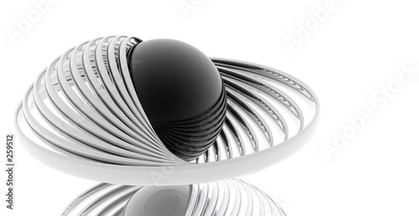 Fototapeta black sphere in silver shell