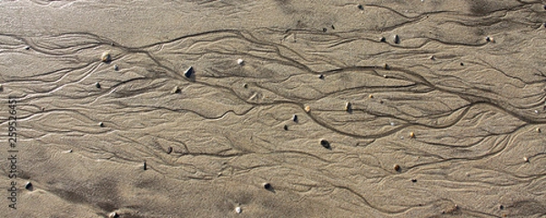 Obraz Patterns on the beach left by receding tide