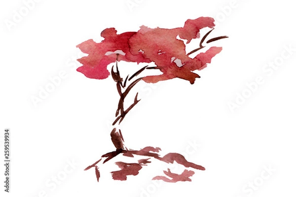 Obraz watercolor sakura 