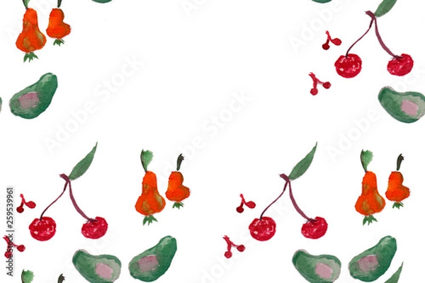 Obraz watercolor fruit pattern
