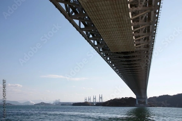 Fototapeta 下から見上げた瀬戸大橋