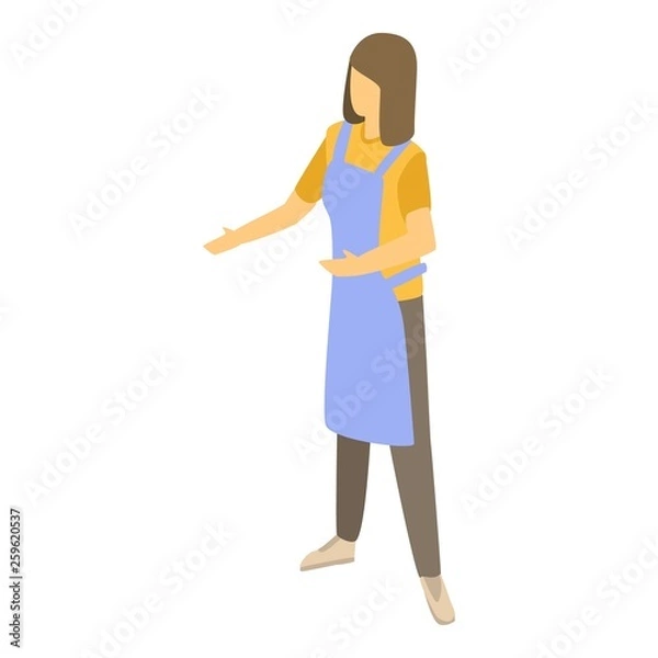 Fototapeta Woman farmer icon. Isometric of woman farmer vector icon for web design isolated on white background