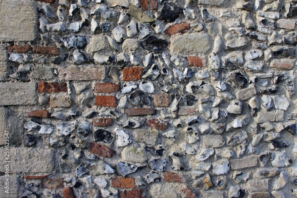 Fototapeta Full frame rough texture old brick wall