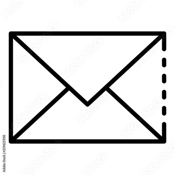 Fototapeta New letter envelope icon. Outline new letter envelope vector icon for web design isolated on white background