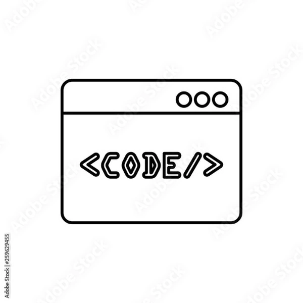 Obraz vector outline icon of code window