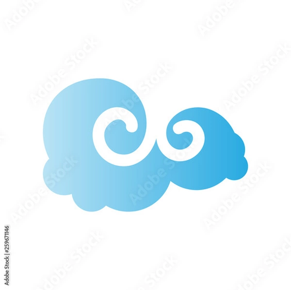 Fototapeta Asian cloud icon on background for graphic and web design. Simple vector sign. Internet concept symbol for website button or mobile app.