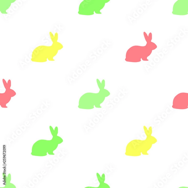Fototapeta Seamless regular vector pattern with easter rabbits