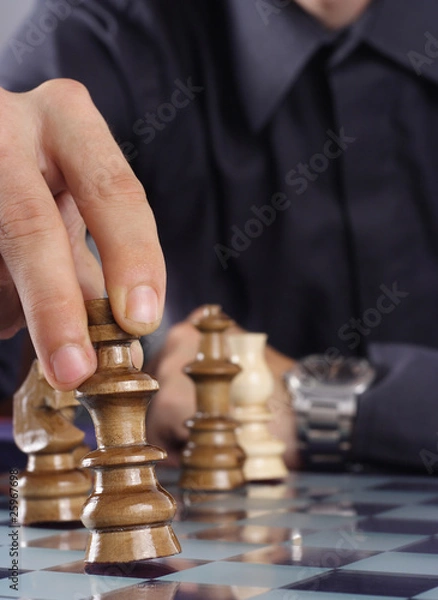 Obraz businessman playing chess