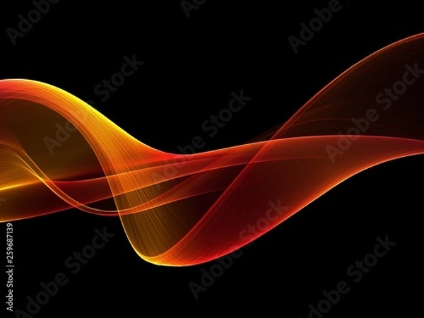 Fototapeta Abstract orange waves background. Template design