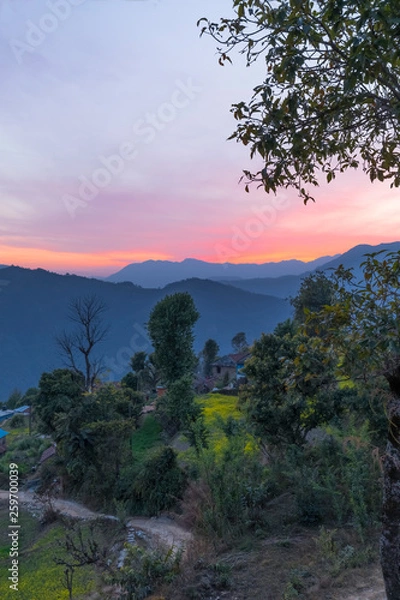 Obraz SUNSET IN VILLAGE