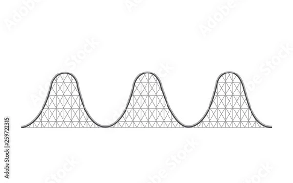Obraz Vector illustration of a roller coaster ride - structure.