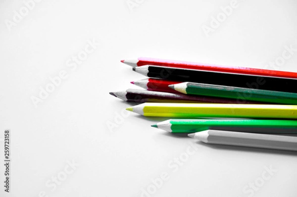 Fototapeta color pencils isolated on white background