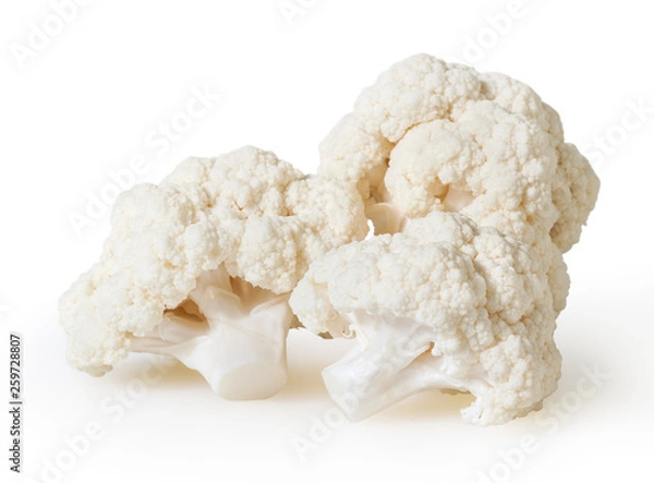 Fototapeta Cauliflowers isolated on white background with clipping path