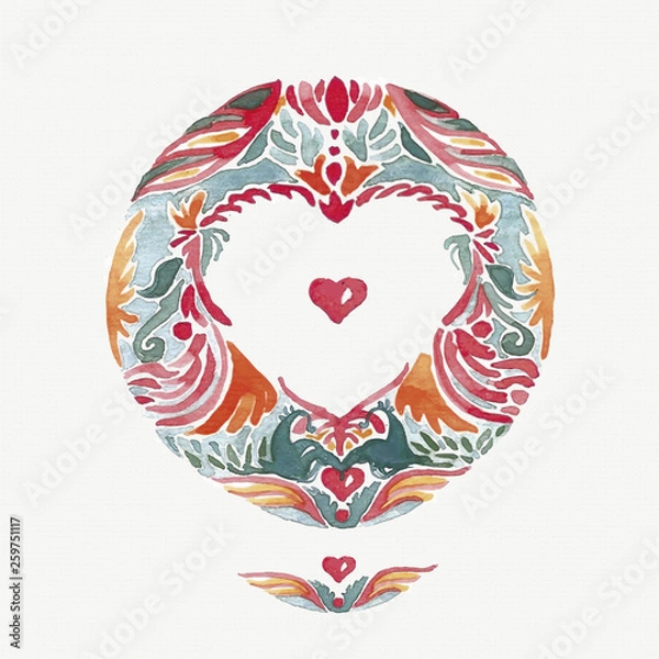 Fototapeta watercolor heart2
